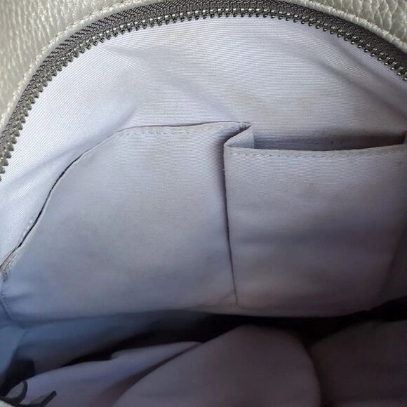 Coach F15064 Metallic Silver Leather Duffle Hobo Satchel Shoulder Purse Hand Bag - Picture 6 of 8